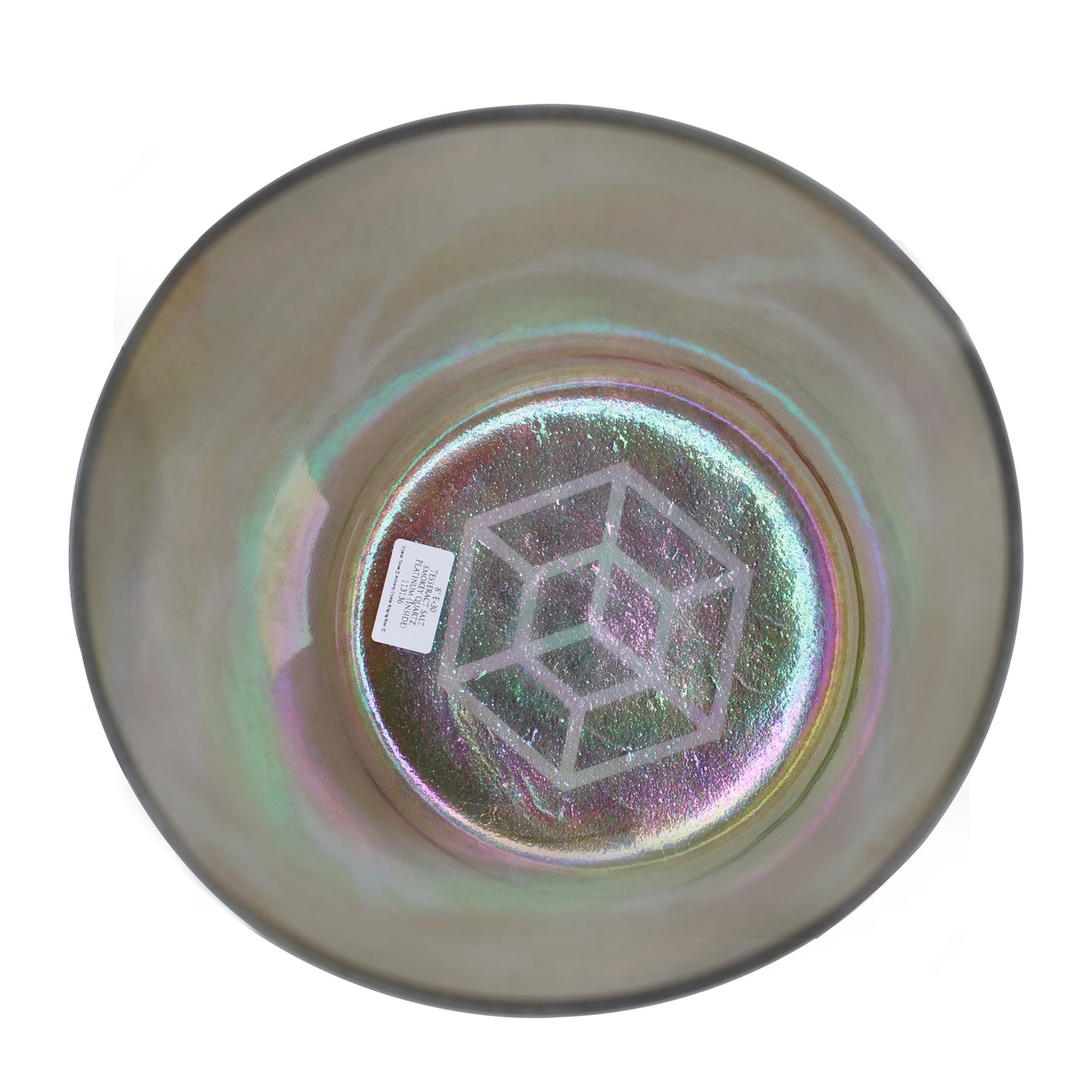 Tesseract Salt, smokey quartz, Platinum (Inside) Bowl - 7" E+30